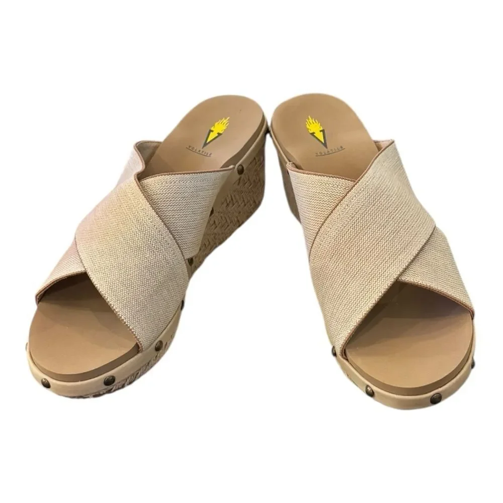 New Volatile Women's “Sandpointe” Natural Wedge Sandals 11